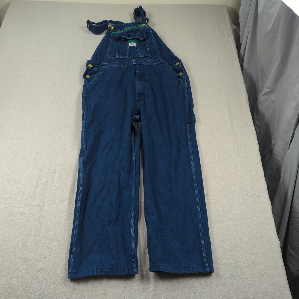 Liberty Overalls Mens 36x28 Blue Denim Utility Hamer Loop Carpenter Workwear